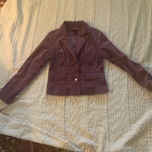 Willi Smith Blazer Coat Women Size 6 plum Corduroy Long Sleeve Button Front